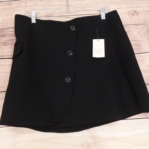 New! A New Day Skirt Womens 12 Black Wrap Short Lined Twill Stretch Workwear